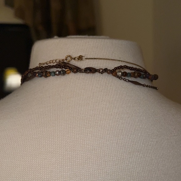 Avon Metal Enamel Bead 3 layer Necklace & SL Green Pendant Necklace - Picture 8 of 15